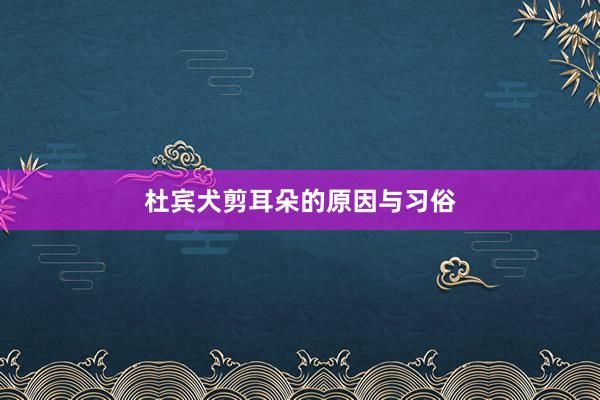 杜宾犬剪耳朵的原因与习俗